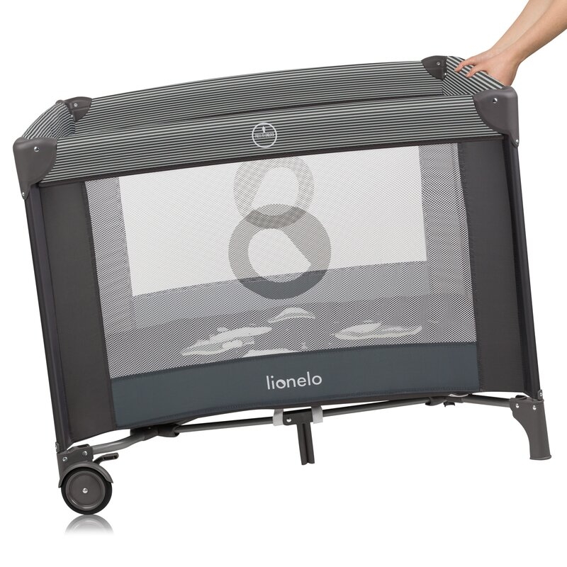 Tarc de joaca copii, Lionelo, Bonnie, Pana la 15 kg, 100 x 100 cm, Pliere compacta, Include geanta de transport, Din plasa, Cu intrare laterala cu fermoar, Cu roti, Cu salteluta din spuma, Conform cu EN12227, Gri inchis Tarc de joaca copii, Lionelo, Bonnie, Pana la 15 kg, 100 x 100 cm, Pliere compacta, Include geanta de transport, Din plasa, Cu intrare laterala cu fermoar, Cu roti, Cu salteluta din spuma, Conform cu EN12227, Gri inchis