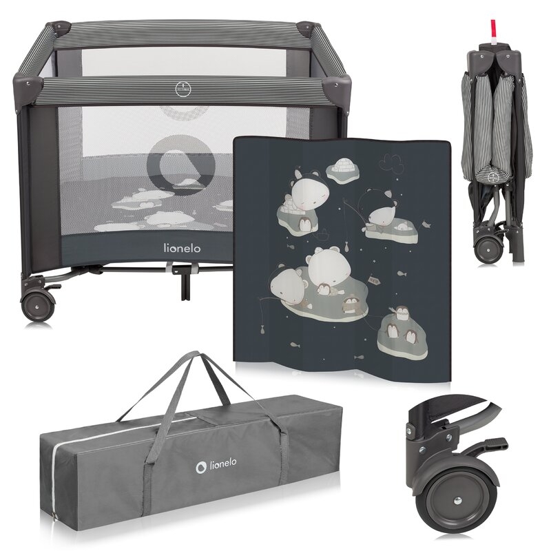 Tarc de joaca copii, Lionelo, Bonnie, Pana la 15 kg, 100 x 100 cm, Pliere compacta, Include geanta de transport, Din plasa, Cu intrare laterala cu fermoar, Cu roti, Cu salteluta din spuma, Conform cu EN12227, Gri inchis Tarc de joaca copii, Lionelo, Bonnie, Pana la 15 kg, 100 x 100 cm, Pliere compacta, Include geanta de transport, Din plasa, Cu intrare laterala cu fermoar, Cu roti, Cu salteluta din spuma, Conform cu EN12227, Gri inchis