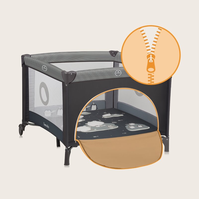 Tarc de joaca copii, Lionelo, Bonnie, Pana la 15 kg, 100 x 100 cm, Pliere compacta, Include geanta de transport, Din plasa, Cu intrare laterala cu fermoar, Cu roti, Cu salteluta din spuma, Conform cu EN12227, Gri inchis Tarc de joaca copii, Lionelo, Bonnie, Pana la 15 kg, 100 x 100 cm, Pliere compacta, Include geanta de transport, Din plasa, Cu intrare laterala cu fermoar, Cu roti, Cu salteluta din spuma, Conform cu EN12227, Gri inchis