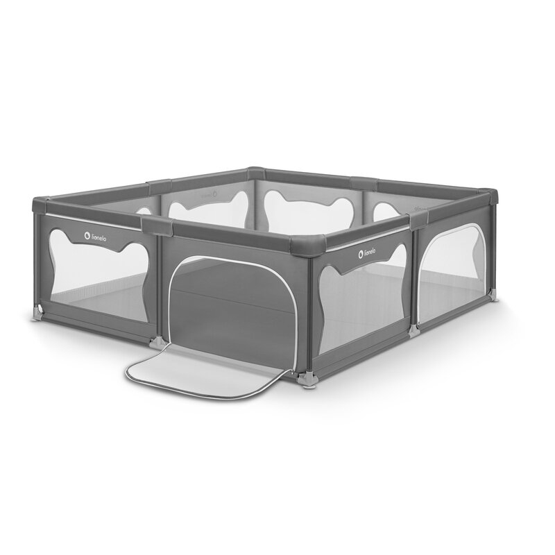Tarc de joaca copii, Lionelo, Willow XL,180 x 200 cm, Pliere compacta, Include geanta de transport, Din plasa, Cu doua intrari laterale si fermoar, Cu ventuze pentru stabilitate, Conform cu EN 12227:2010, Gri Tarc de joaca copii, Lionelo, Willow XL,180 x 200 cm, Pliere compacta, Include geanta de transport, Din plasa, Cu doua intrari laterale si fermoar, Cu ventuze pentru stabilitate, Conform cu EN 12227:2010, Gri