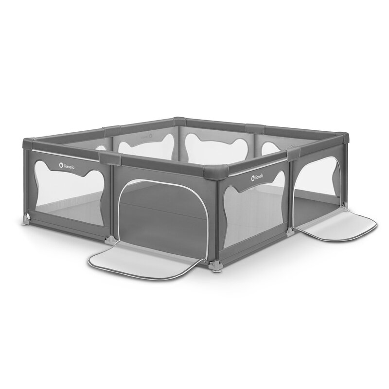 Tarc de joaca copii, Lionelo, Willow XL,180 x 200 cm, Pliere compacta, Include geanta de transport, Din plasa, Cu doua intrari laterale si fermoar, Cu ventuze pentru stabilitate, Conform cu EN 12227:2010, Gri Tarc de joaca copii, Lionelo, Willow XL,180 x 200 cm, Pliere compacta, Include geanta de transport, Din plasa, Cu doua intrari laterale si fermoar, Cu ventuze pentru stabilitate, Conform cu EN 12227:2010, Gri