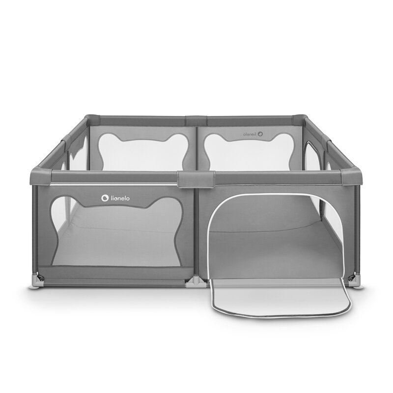 Tarc de joaca copii, Lionelo, Willow XL,180 x 200 cm, Pliere compacta, Include geanta de transport, Din plasa, Cu doua intrari laterale si fermoar, Cu ventuze pentru stabilitate, Conform cu EN 12227:2010, Gri Tarc de joaca copii, Lionelo, Willow XL,180 x 200 cm, Pliere compacta, Include geanta de transport, Din plasa, Cu doua intrari laterale si fermoar, Cu ventuze pentru stabilitate, Conform cu EN 12227:2010, Gri