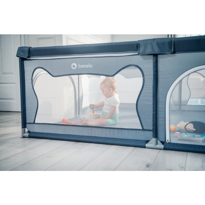 Tarc de joaca copii, Lionelo, Willow XL,180 x 200 cm, Pliere compacta, Include geanta de transport, Din plasa, Cu doua intrari laterale si fermoar, Cu ventuze pentru stabilitate, Conform cu EN 12227:2010, Gri Tarc de joaca copii, Lionelo, Willow XL,180 x 200 cm, Pliere compacta, Include geanta de transport, Din plasa, Cu doua intrari laterale si fermoar, Cu ventuze pentru stabilitate, Conform cu EN 12227:2010, Gri