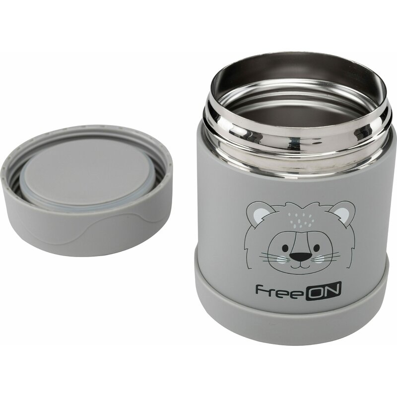 Termos pentru alimente solide Din otel inoxidabil Mentine cald pana la 12 ore si rece pana la 24 ore FreeON Grey Lion Termos pentru alimente solide Din otel inoxidabil Mentine cald pana la 12 ore si rece pana la 24 ore FreeON Grey Lion