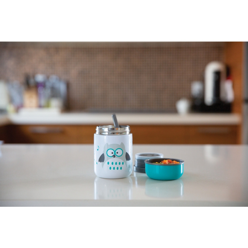 Bbluv - Termos pentru alimente solide, Food, Cu lingurita inclusa, 300 ml, BPA Free, Aqua Bbluv - Termos pentru alimente solide, Food, Cu lingurita inclusa, 300 ml, BPA Free, Aqua