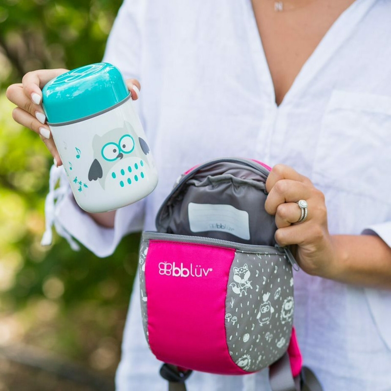 Bbluv - Termos pentru alimente solide, Food, Cu lingurita inclusa, 300 ml, BPA Free, Aqua Bbluv - Termos pentru alimente solide, Food, Cu lingurita inclusa, 300 ml, BPA Free, Aqua