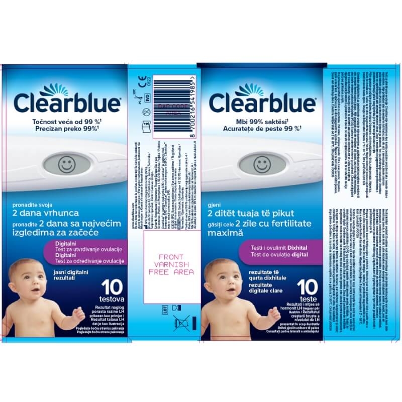 Test de ovulatie digital cu 1 dispozitiv si 10 benzi de testare, Clearblue