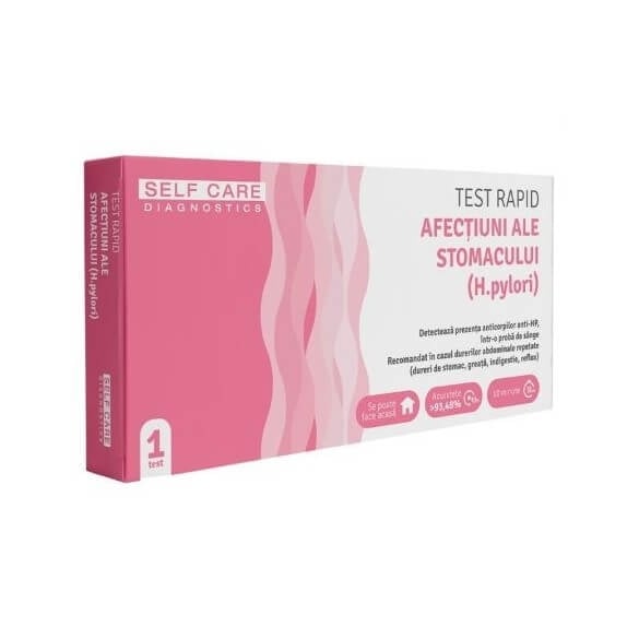 Test rapid afectiuni ale stomacului (H. pylori), 1 buc, Self Care Test rapid afectiuni ale stomacului (H. pylori), 1 buc, Self Care
