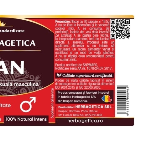 Man, 30 capsule, Herbagetica Man, 30 capsule, Herbagetica