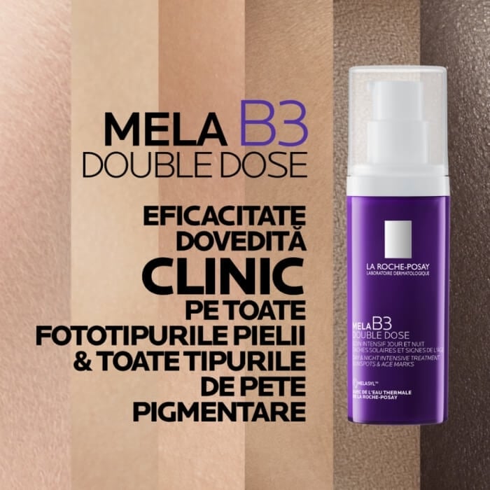 Ser concentrat intensiv anti-pete pigmentare Mela B3 Double Dose, 40 ml, La Roche-Posay Ser concentrat intensiv anti-pete pigmentare Mela B3 Double Dose, 40 ml, La Roche-Posay