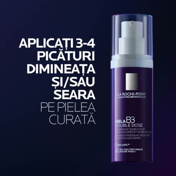 Ser concentrat intensiv anti-pete pigmentare Mela B3 Double Dose, 40 ml, La Roche-Posay Ser concentrat intensiv anti-pete pigmentare Mela B3 Double Dose, 40 ml, La Roche-Posay