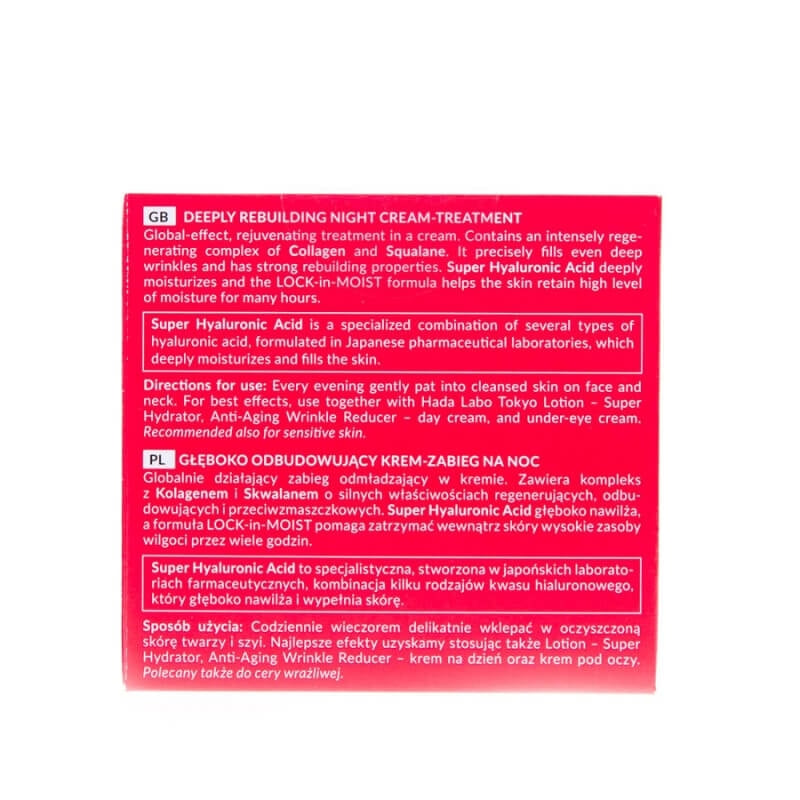 Tratament special reparator de noapte cu super acid hialuronic, 50 ml, Hada Labo Tokyo Tratament special reparator de noapte cu super acid hialuronic, 50 ml, Hada Labo Tokyo