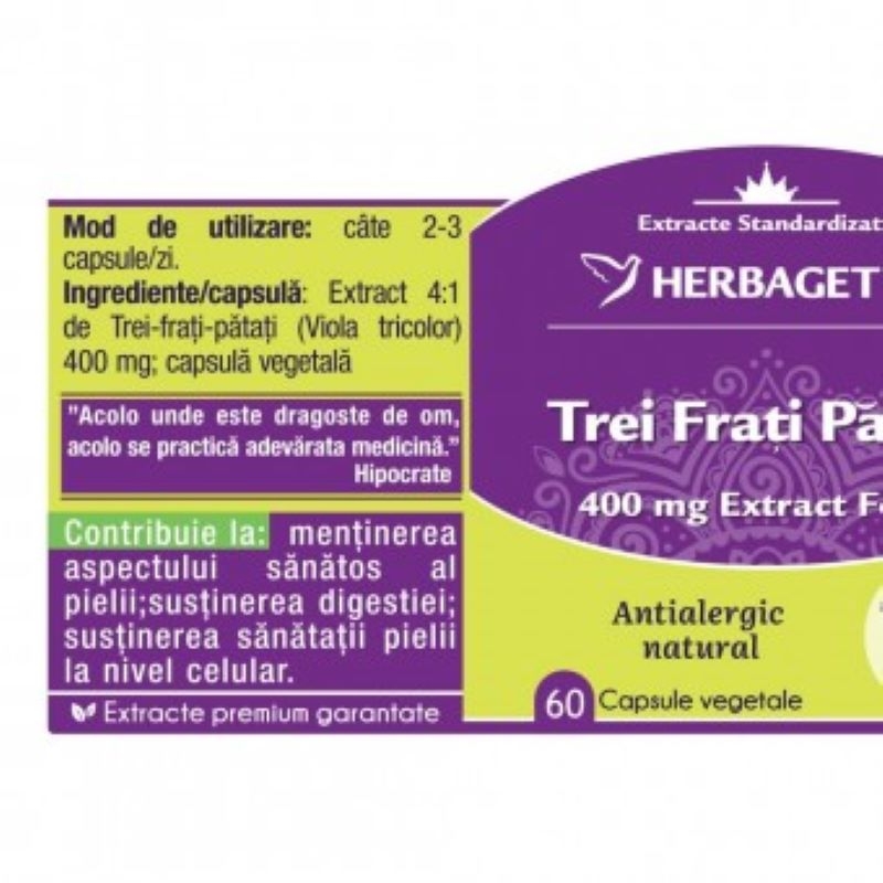 Trei Frati Patati, 60 capsule, Herbagetica Trei Frati Patati, 60 capsule, Herbagetica