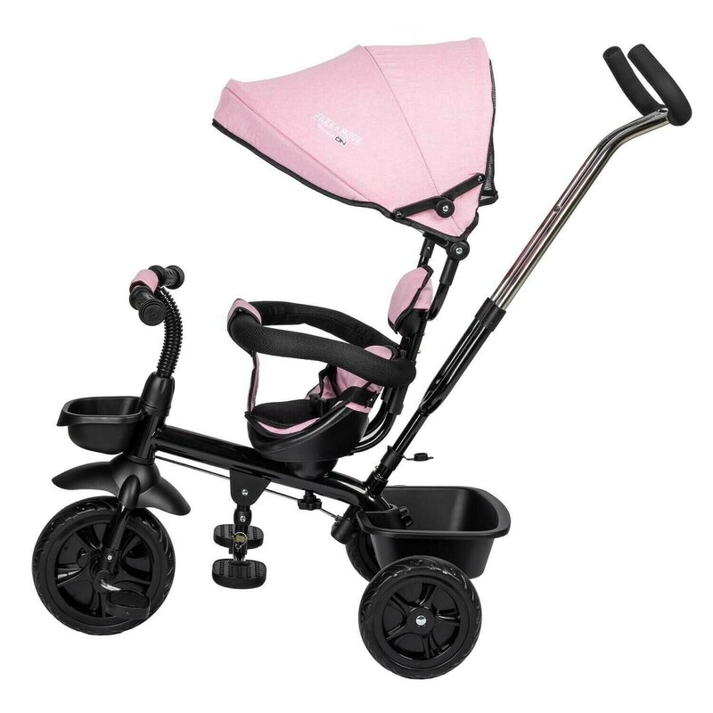 Tricicleta copii, Free2Move, cu sezut rotativ 360 grade, Reglabil, Roti EVA, Mecanism de pedalare libera, Suport picioare, Pink Black, Resigilat Tricicleta copii, Free2Move, cu sezut rotativ 360 grade, Reglabil, Roti EVA, Mecanism de pedalare libera, Suport picioare, Pink Black, Resigilat