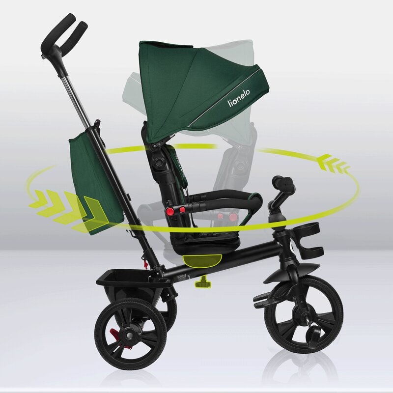 Tricicleta copii, Lionelo, Haari, Suport picioare, Control al directiei, Scaun reversibil, Rotire 360 grade, Pliabila, Conform cu standardul european de securitate EN71, Verde Tricicleta copii, Lionelo, Haari, Suport picioare, Control al directiei, Scaun reversibil, Rotire 360 grade, Pliabila, Conform cu standardul european de securitate EN71, Verde