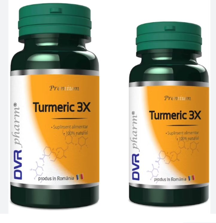 DVR Pharm - Turmeric 3X pachet 60caps + 30caps DVR Pharm - Turmeric 3X pachet 60caps + 30caps