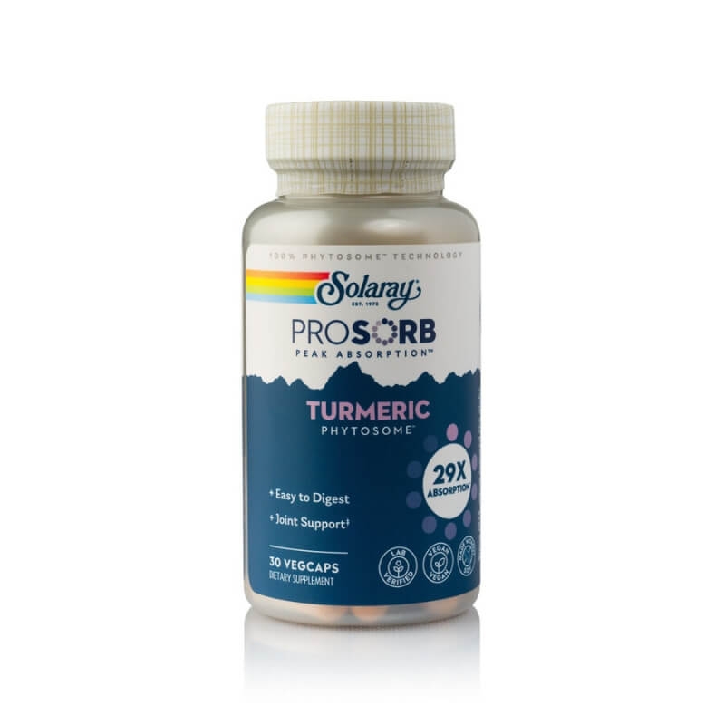 Turmeric Phytosome Prosorb 500 mg Solaray, 30 capsule vegetale, Secom Turmeric Phytosome Prosorb 500 mg Solaray, 30 capsule vegetale, Secom
