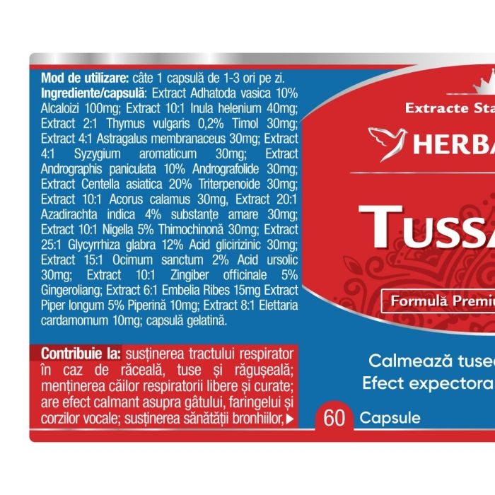 Tussakut, 60 capsule, Herbagetica Tussakut, 60 capsule, Herbagetica