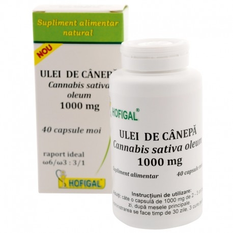 Ulei de canepa 1000mg, 40 capsule moi, Hofigal Ulei de canepa 1000mg, 40 capsule moi, Hofigal