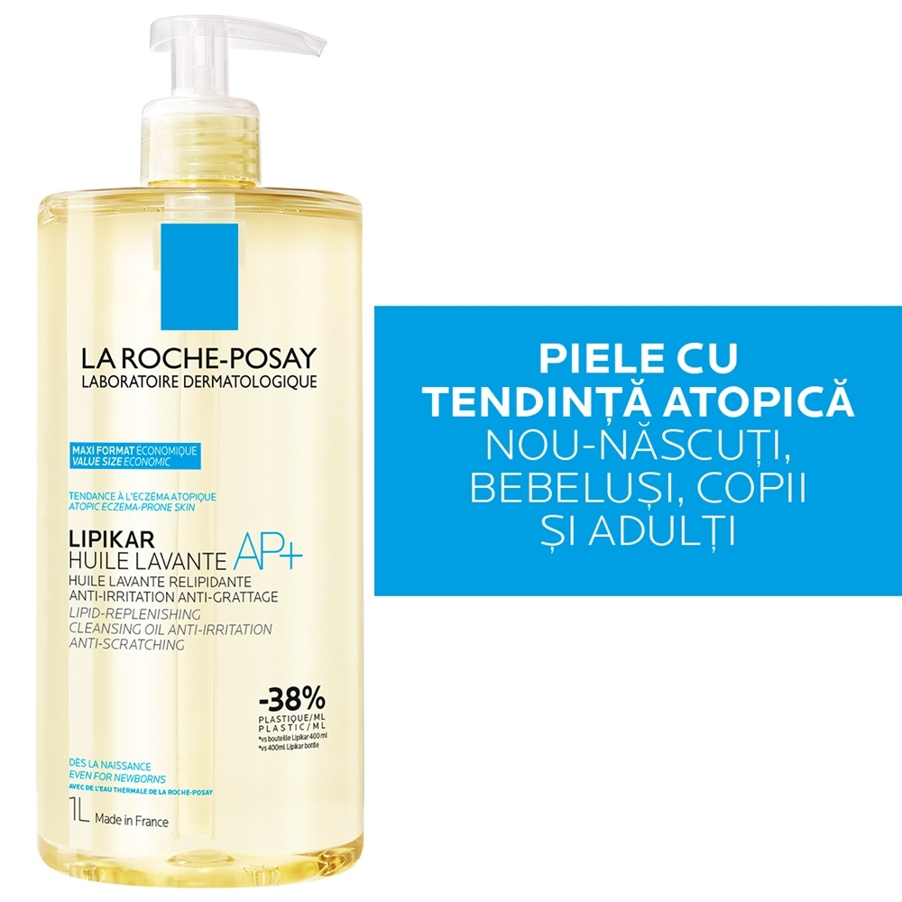 Ulei lavant Lipikar AP+, 1000 ml, La Roche-Posay Ulei lavant Lipikar AP+, 1000 ml, La Roche-Posay