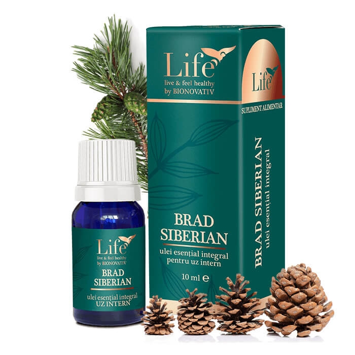 Ulei esential integral de brad siberian Life, 10 ml, Bionovativ Ulei esential integral de brad siberian Life, 10 ml, Bionovativ