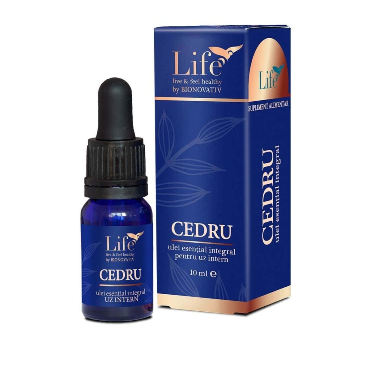 Ulei esential integral de cedru Life, 10 ml, Bionovativ Ulei esential integral de cedru Life, 10 ml, Bionovativ