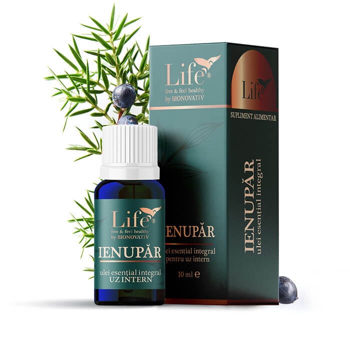 Ulei esential integral de ienupar Life, 10 ml, Bionovativ Ulei esential integral de ienupar Life, 10 ml, Bionovativ