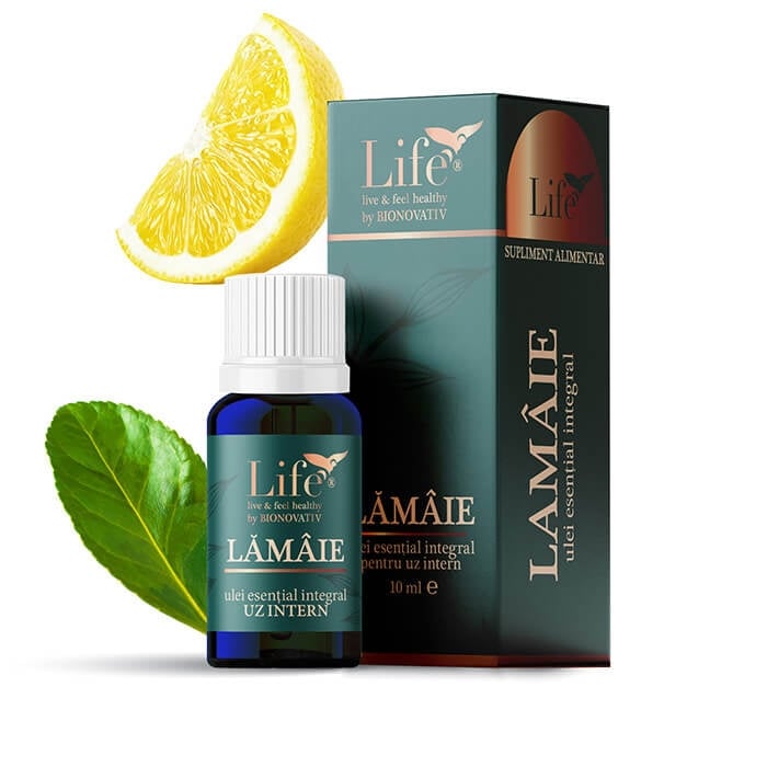 Ulei esential integral de lamaie Life, 10 ml, Bionovativ Ulei esential integral de lamaie Life, 10 ml, Bionovativ