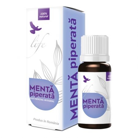 Ulei esential integral de menta piperata Life, 10 ml, Bionovativ Ulei esential integral de menta piperata Life, 10 ml, Bionovativ