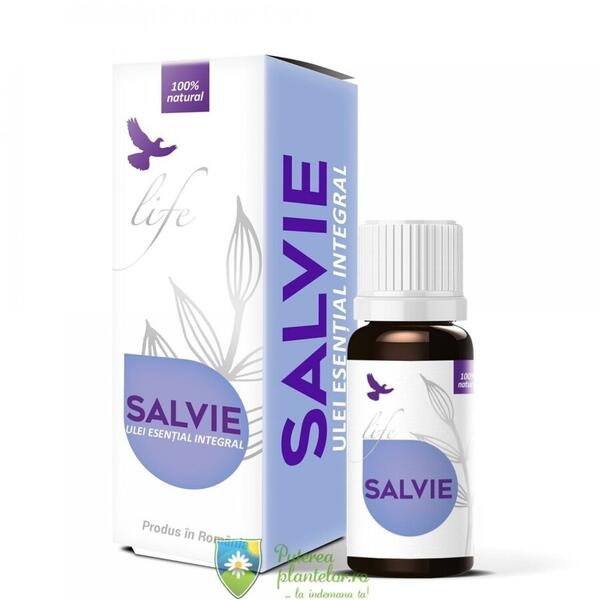 Ulei esential integral de salvie Life, 10 ml, Bionovativ Ulei esential integral de salvie Life, 10 ml, Bionovativ