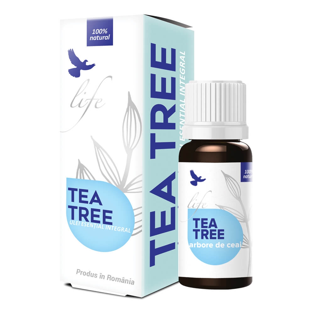Ulei esential integral de tea tree Life, 10 ml, Bionovativ Ulei esential integral de tea tree Life, 10 ml, Bionovativ