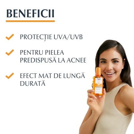 Spray de corp transparent SPF 50+ Sun Protection Oil Control, 200 ml, Eucerin