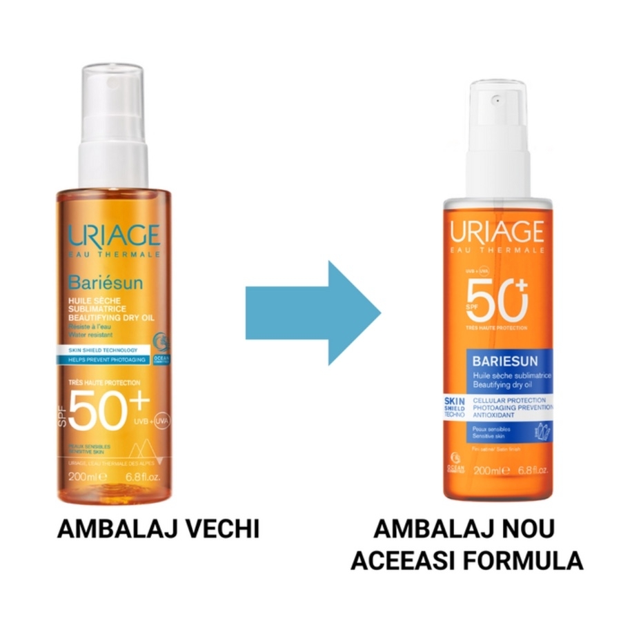 Ulei uscat cu protectie solara SPF 50+ Bariesun, 200 ml, Uriage