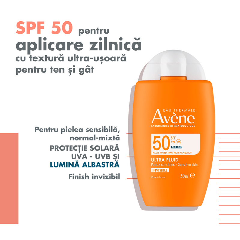 Ultra-fluid protectie solara SPF 50, 50 ml, Avene Ultra-fluid protectie solara SPF 50, 50 ml, Avene