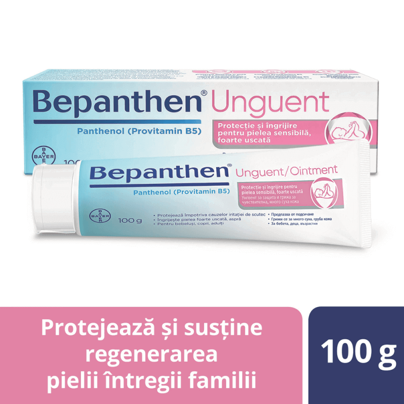 Unguent pentru iritatiile de scutec Bepanthen, 100 g, Bayer Unguent pentru iritatiile de scutec Bepanthen, 100 g, Bayer