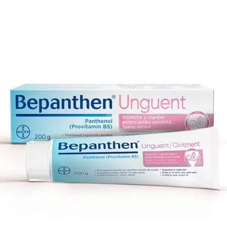 Unguent pentru iritatiile de scutec Bepanthen, 200 g, Bayer Unguent pentru iritatiile de scutec Bepanthen, 200 g, Bayer