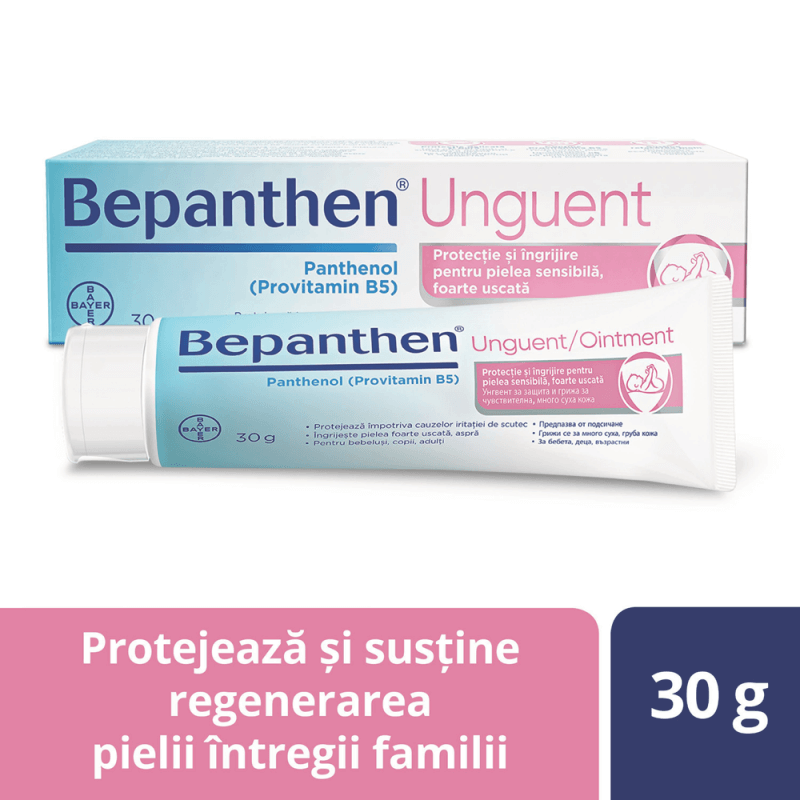 Unguent pentru iritatiile de scutec Bepanthen, 30 g, Bayer Unguent pentru iritatiile de scutec Bepanthen, 30 g, Bayer