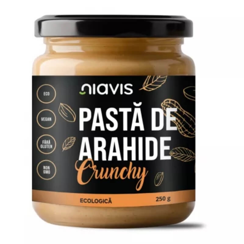 Pasta bio de arahide crunchy, 250 g, Niavis Pasta bio de arahide crunchy, 250 g, Niavis