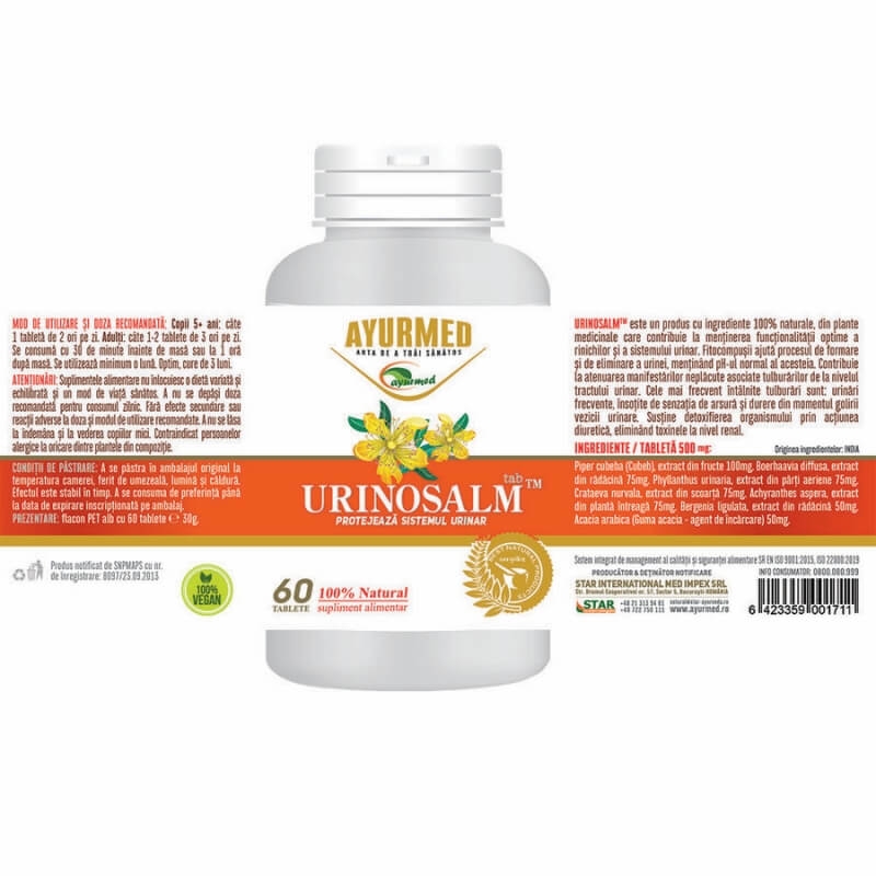 Urinosalm, 60 tablete, Ayurmed Urinosalm, 60 tablete, Ayurmed
