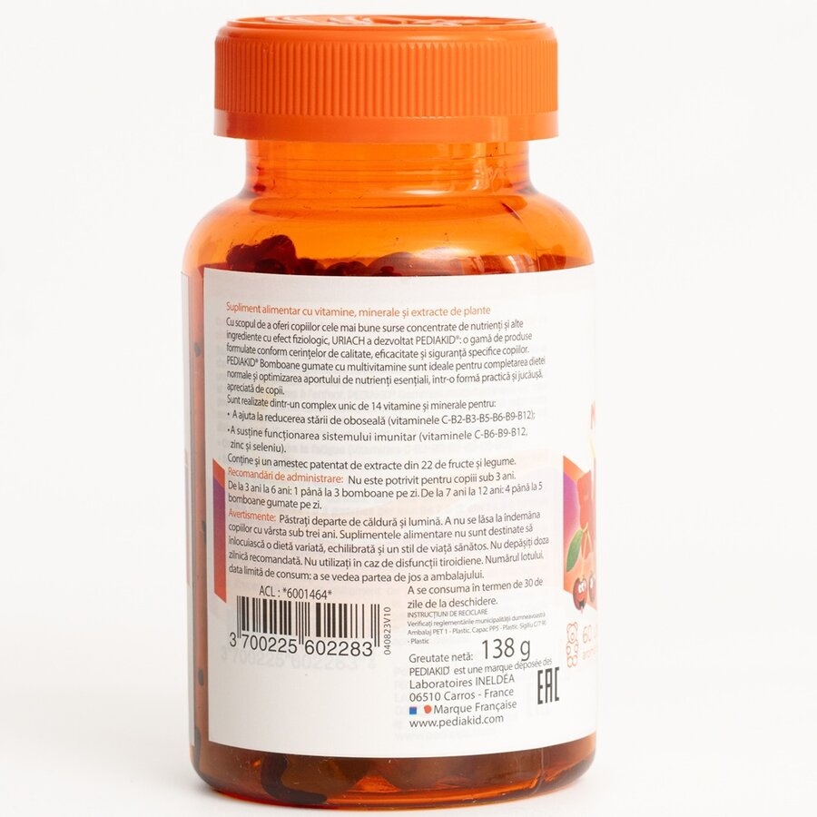 Ursuleti gumati cu vitamine si minerale, 60 ursuleti, Pediakid Ursuleti gumati cu vitamine si minerale, 60 ursuleti, Pediakid