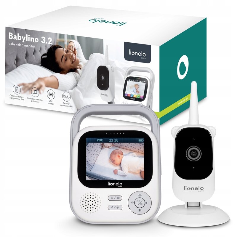 Video monitor, Lionelo, Babyline 3.2, Full HD, Comunicare bidirectionala, 2.8 inch, Cu sunete si mod de noapte, Cu 5 niveluri de detectare a sunetului, Alb Video monitor, Lionelo, Babyline 3.2, Full HD, Comunicare bidirectionala, 2.8 inch, Cu sunete si mod de noapte, Cu 5 niveluri de detectare a sunetului, Alb