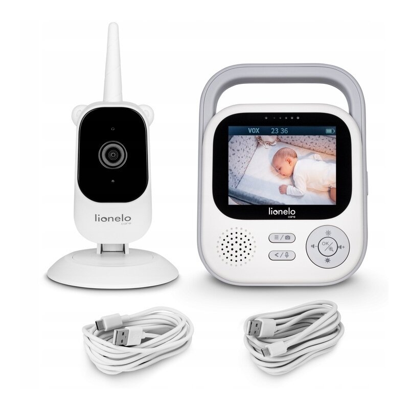 Video monitor, Lionelo, Babyline 3.2, Full HD, Comunicare bidirectionala, 2.8 inch, Cu sunete si mod de noapte, Cu 5 niveluri de detectare a sunetului, Alb Video monitor, Lionelo, Babyline 3.2, Full HD, Comunicare bidirectionala, 2.8 inch, Cu sunete si mod de noapte, Cu 5 niveluri de detectare a sunetului, Alb