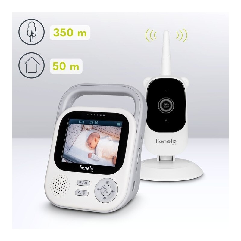 Video monitor, Lionelo, Babyline 3.2, Full HD, Comunicare bidirectionala, 2.8 inch, Cu sunete si mod de noapte, Cu 5 niveluri de detectare a sunetului, Alb Video monitor, Lionelo, Babyline 3.2, Full HD, Comunicare bidirectionala, 2.8 inch, Cu sunete si mod de noapte, Cu 5 niveluri de detectare a sunetului, Alb