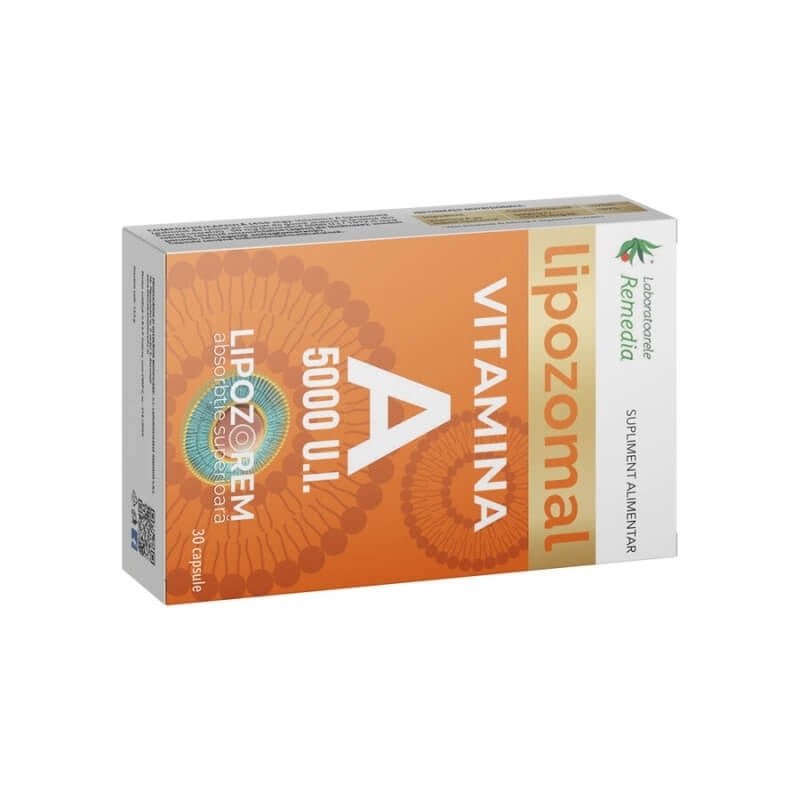 Vitamina A lipozomal 5000 UI, 30 capsule, Remedia Vitamina A lipozomal 5000 UI, 30 capsule, Remedia