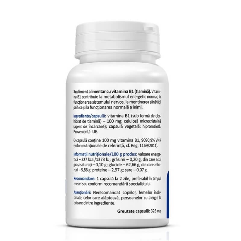 Vitamina B1, 60 capsule, Zenyth Vitamina B1, 60 capsule, Zenyth
