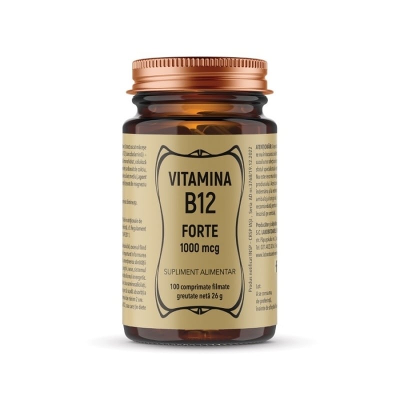 Vitamina B12 Forte 1000 mcg, 100 comprimate, Remedia Vitamina B12 Forte 1000 mcg, 100 comprimate, Remedia
