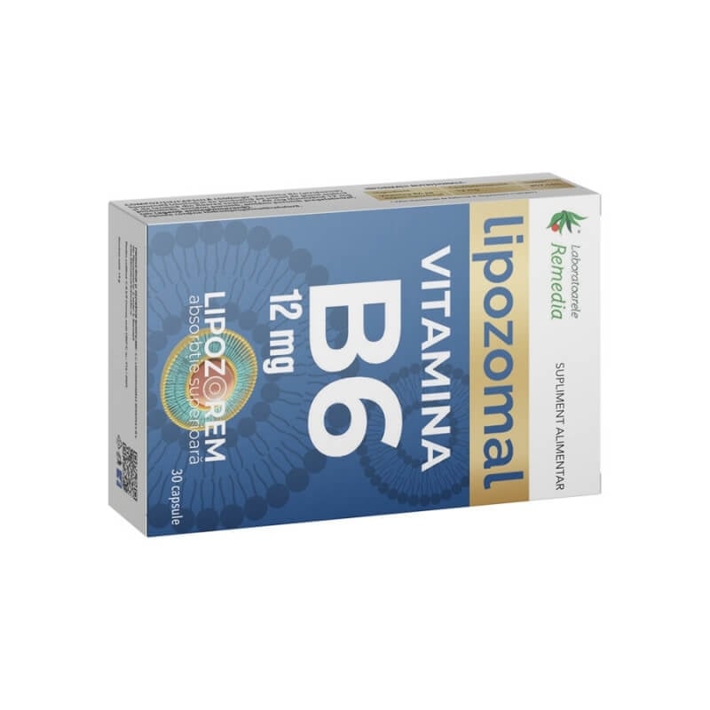 Vitamina B6 lipozomal 12 mg, 30 capsule, Remedia Vitamina B6 lipozomal 12 mg, 30 capsule, Remedia