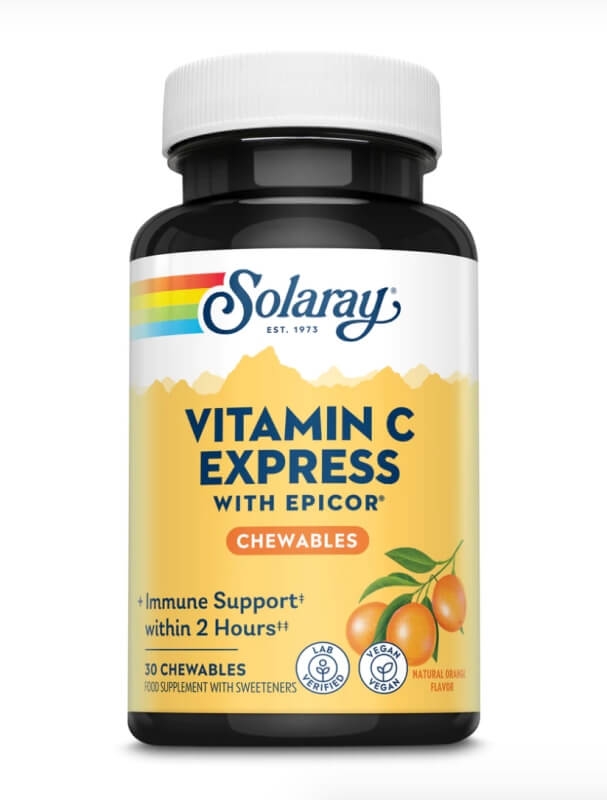 Vitamina C Express cu Epicor Solaray, 30 comprimate masticabile, Secom Vitamina C Express cu Epicor Solaray, 30 comprimate masticabile, Secom