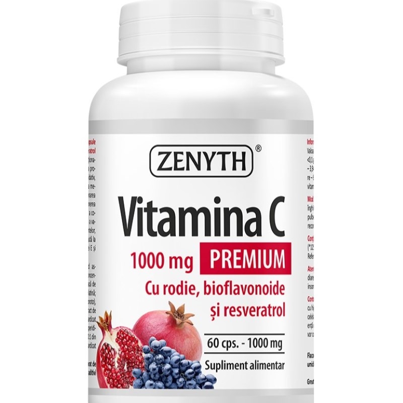 Vitamina C Premium, 1000 mg, 60 capsule, Zenyth Vitamina C Premium, 1000 mg, 60 capsule, Zenyth