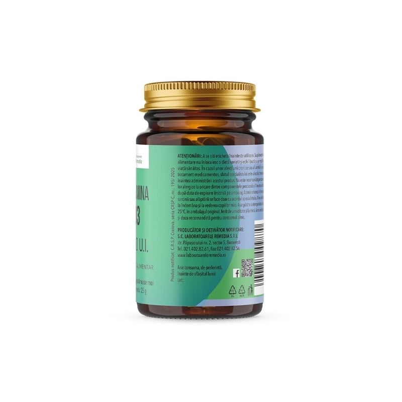 Vitamina D3 4000 UI, 100 capsule moi, Remedia